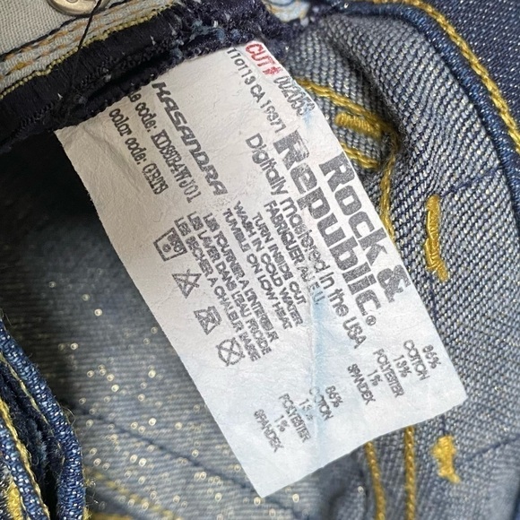 Rock & Republic Kasandra bootcut glitter dark wash jeans size 25 - Picture 13 of 13